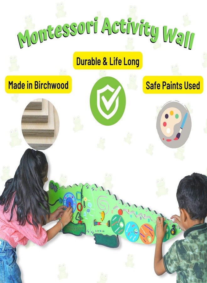 The Funny Mind Crocky Montessori Kids Activities Wall Panel For Baby and Toddlers | For Home, Daycare, Preschool, Creche Decor | Pre-Learning Educational Wooden Toy Kit For 1, 2, 3, 4, 5, 6+ Years Old - Image 5